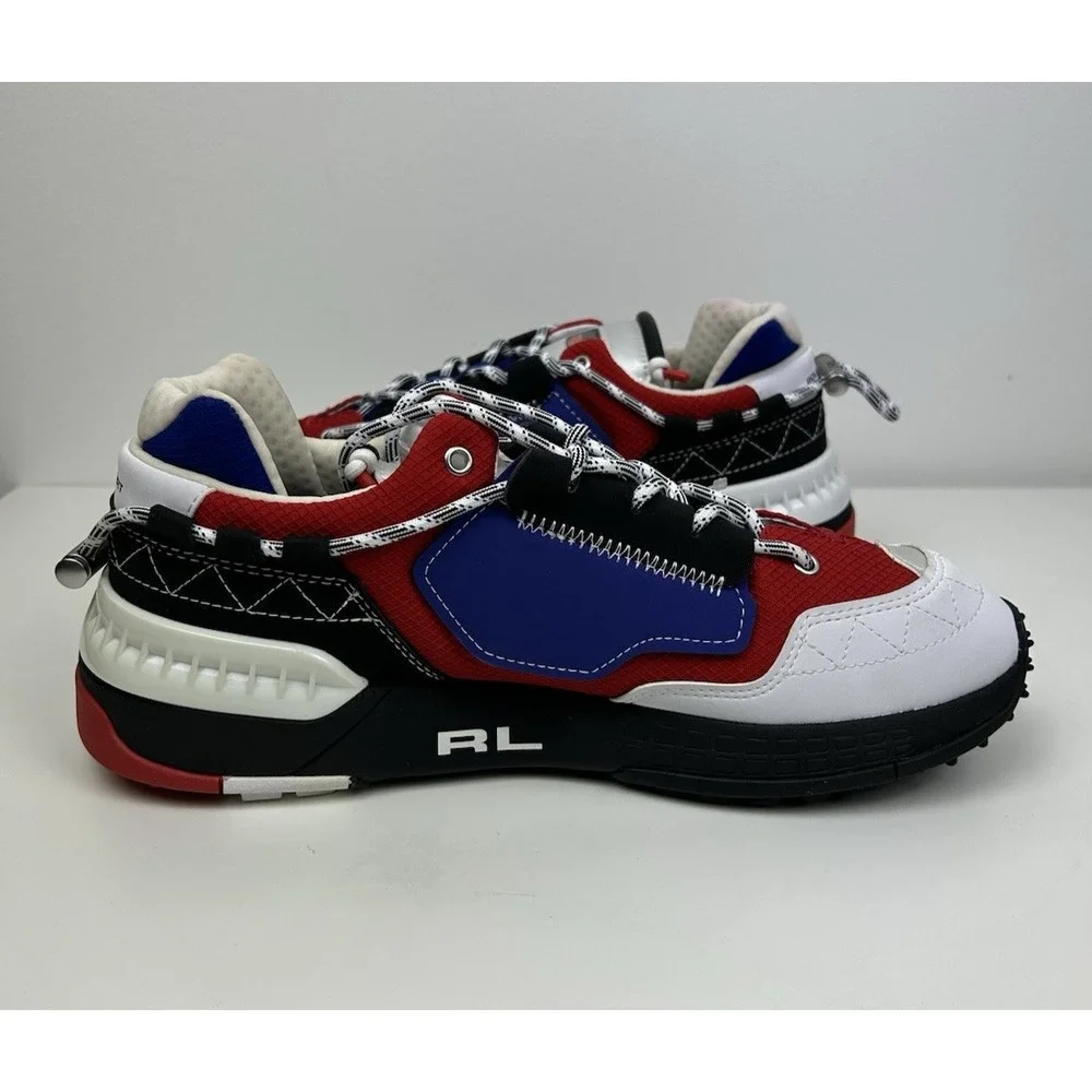 Polo Sport Ralph Lauren PS200 Sneakers Men 9.5 Red White Blue USA Athletic Shoes